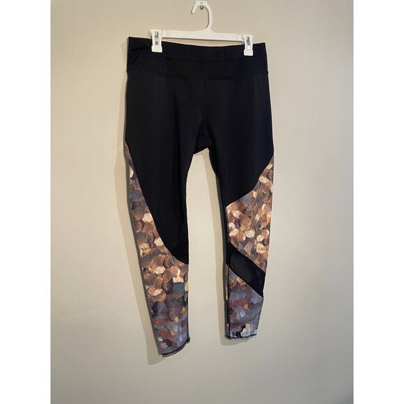 Athleta Black Asym Mesh Sonartight Athletic Leggings Size Large - Picture 3 of 15